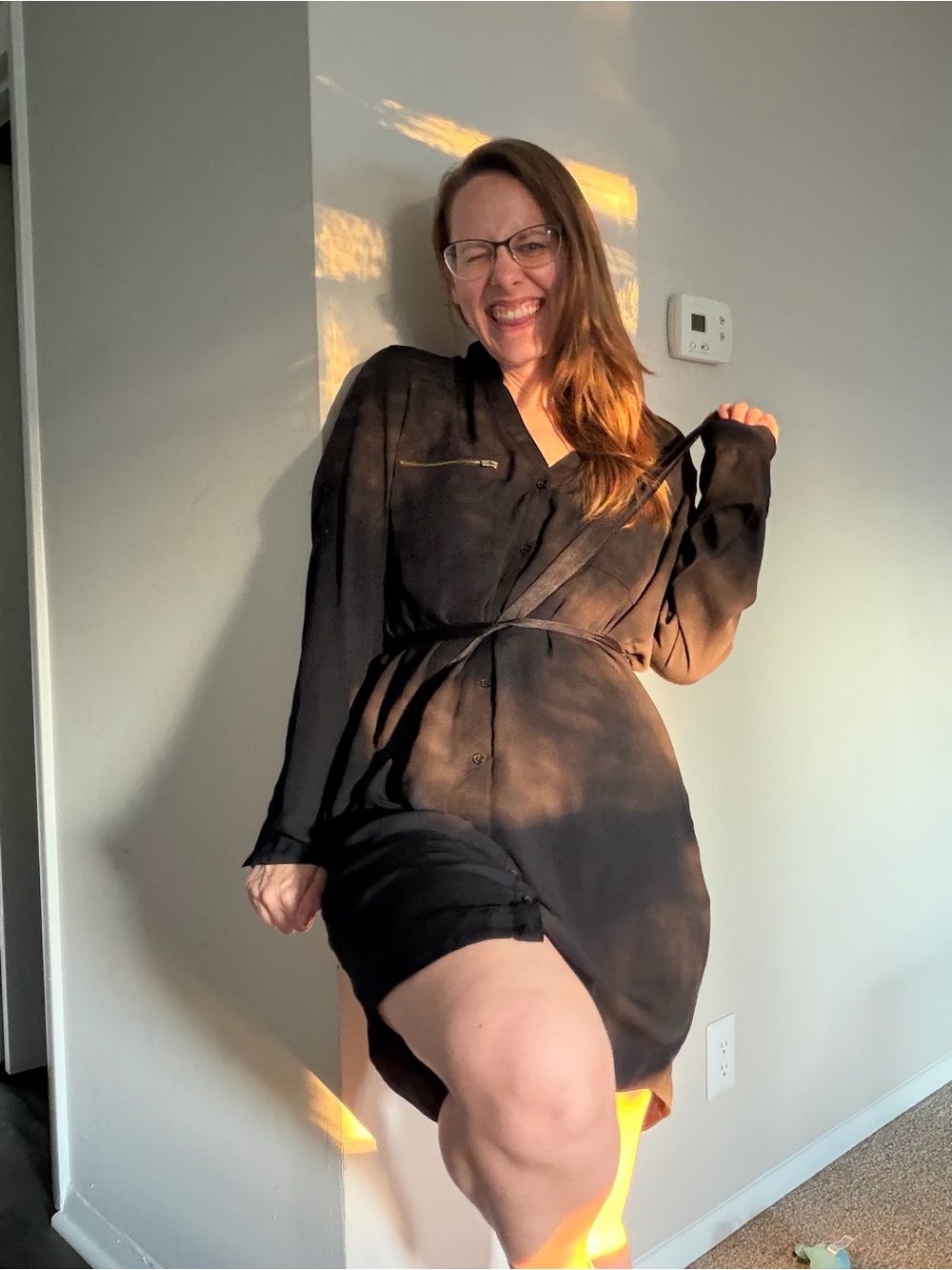 Express Black Long Sleeve Shirt Dress